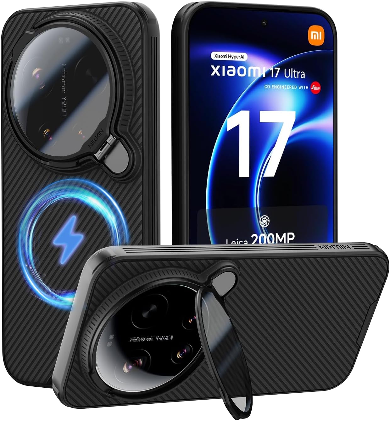 Detalle de Nillkin Magnetica Custodia per Xiaomi 17 Ultra 5G (2026) CamShield con copriobiettivo e supporto trasparente