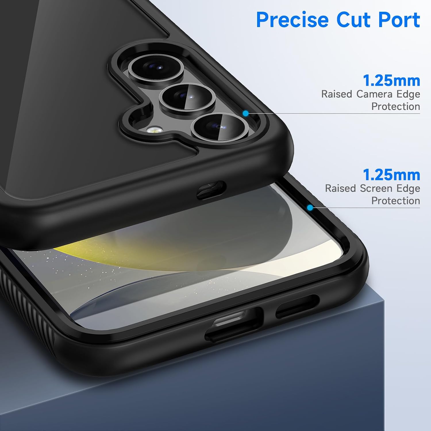 Thumbnail 2 de Seacosmo Coque pour Samsung Galaxy S25/S24 6,2 pouces full body avec protège-écran intégré – Bumper antichoc noir