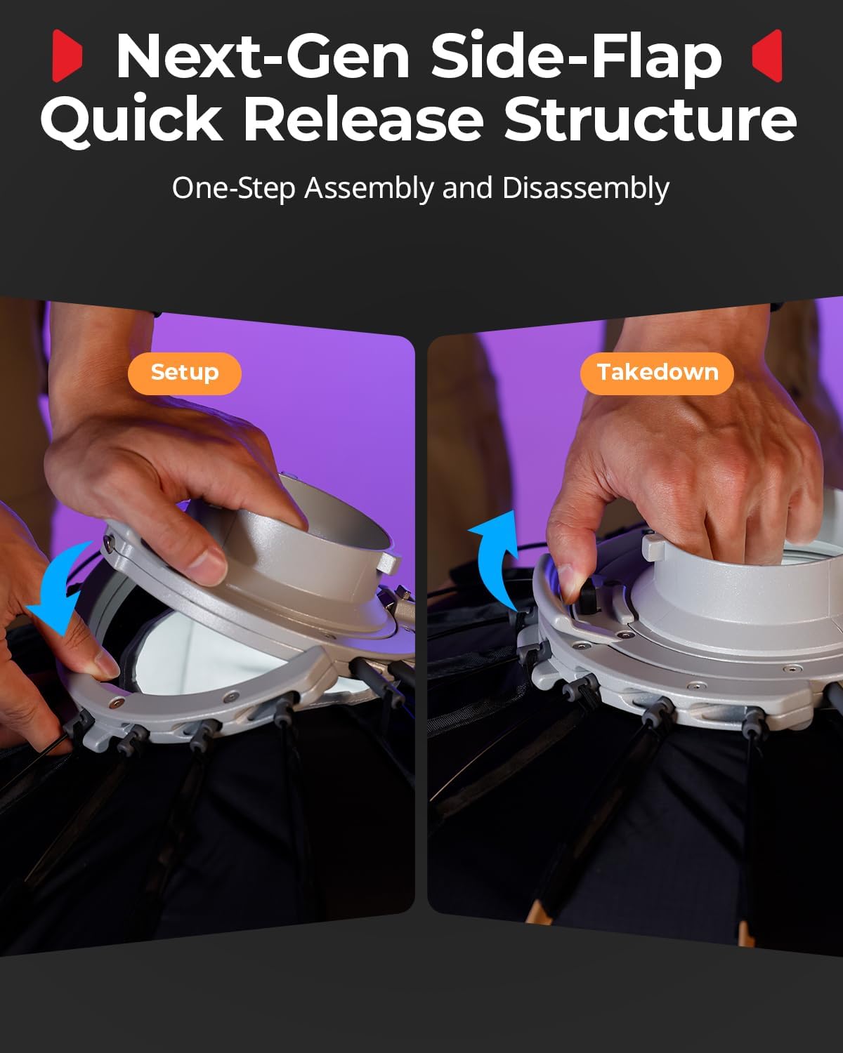 Thumbnail 2 de SMALLRIG FP-90 35.4in Parabolic Softbox with Bowens Mount (quick-release, honeycomb grid & diffusers) – 5395