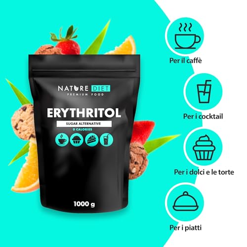 Detalle de Nature Diet Eritritolo 1000 g – Dolcificante Naturale a 0 Calorie
