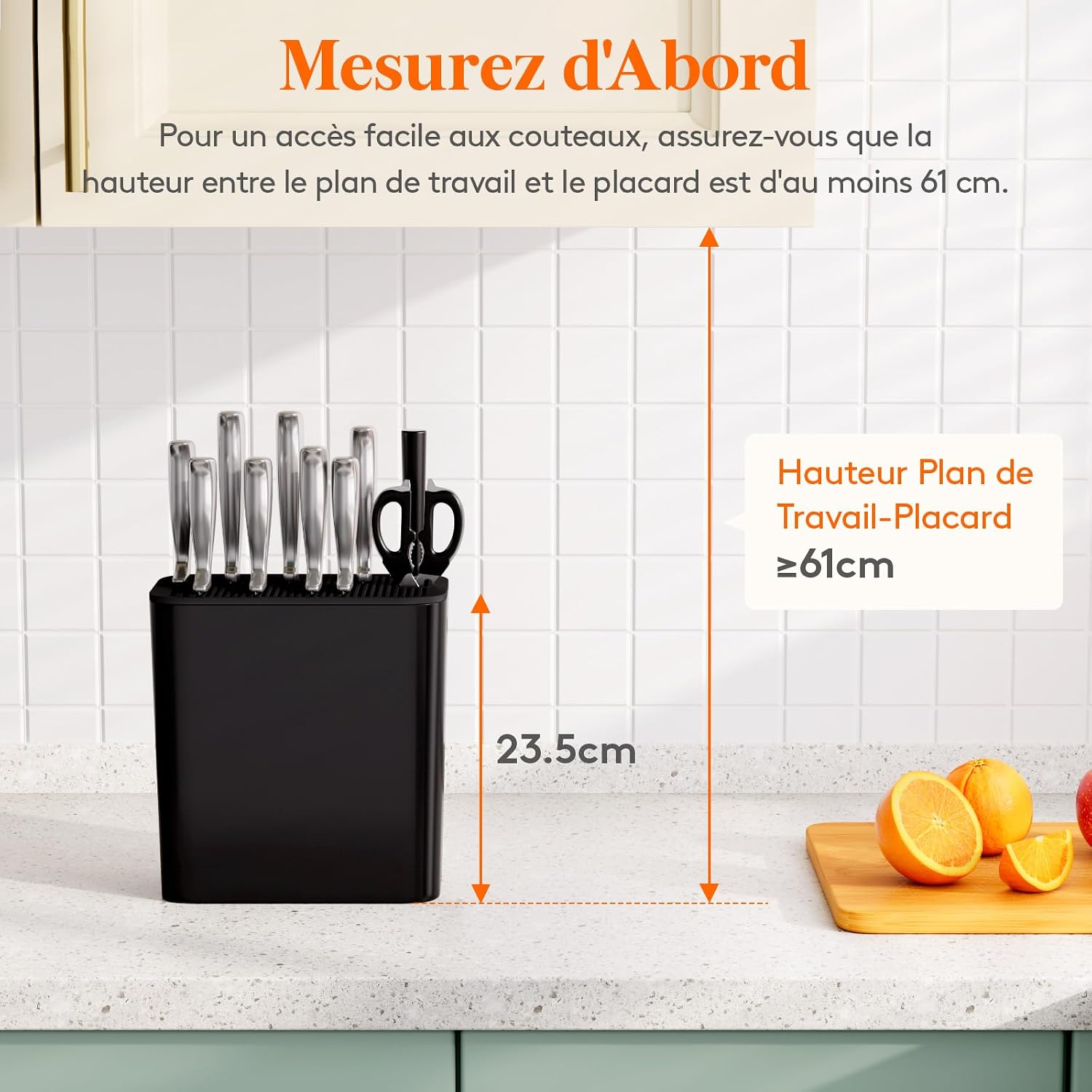 Detalle 1 de Lifewit 24442 messenblok zonder messen, ruimte voor 25 messen