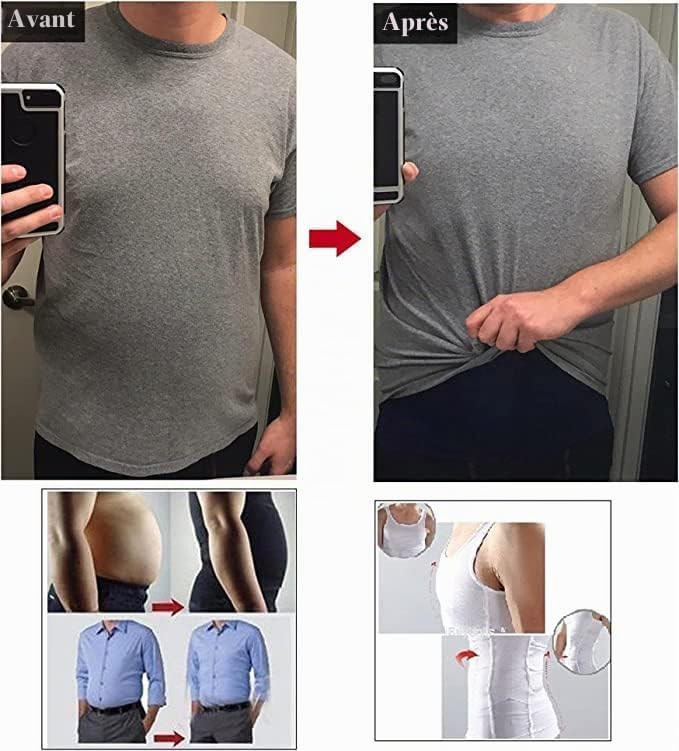 Detalle 2 de PHCOMRICH compressietanktop voor heren, wit, 80% nylon en 20% elastaan