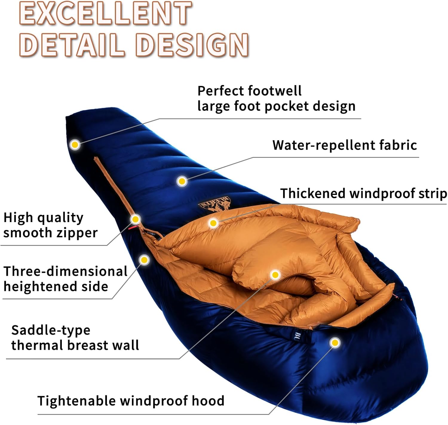 Thumbnail 4 de BUERTS UltrLight Down Sleeping Bag for 0℃ to -12℃, XXL Adult Winter Bag