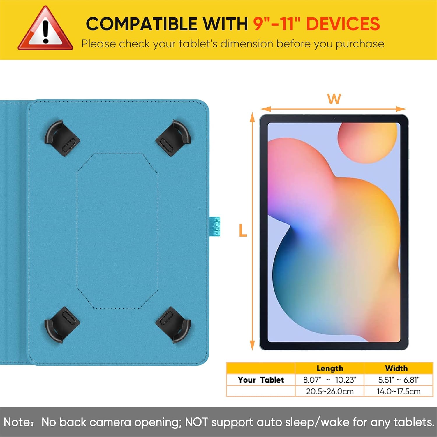 Thumbnail 4 de Fintie Tablet Universal Hülle 9–11 Zoll – Glitzer Blau mit Multi-Winkel-Ständer