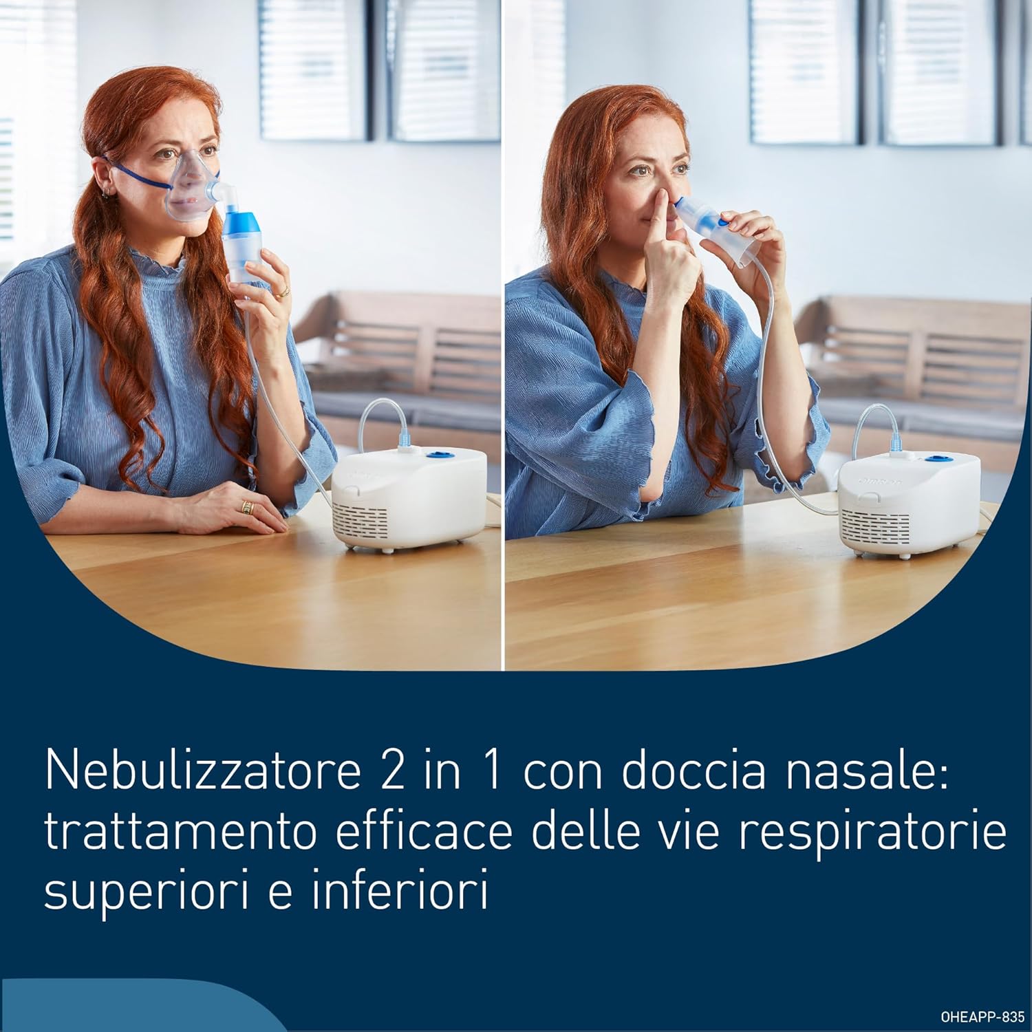 Detalle 2 de OMRON X102 Total macchina aerosol per adulti e bambini con doccia nasale