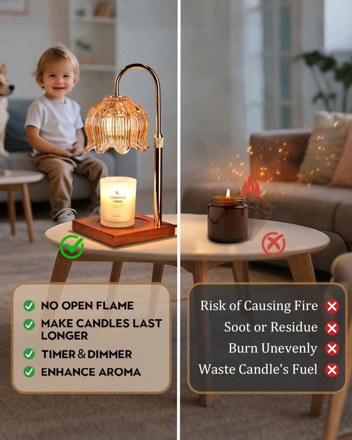 Thumbnail 3 de Flower Candle Warmer Lamp with Timer & Dimmer
