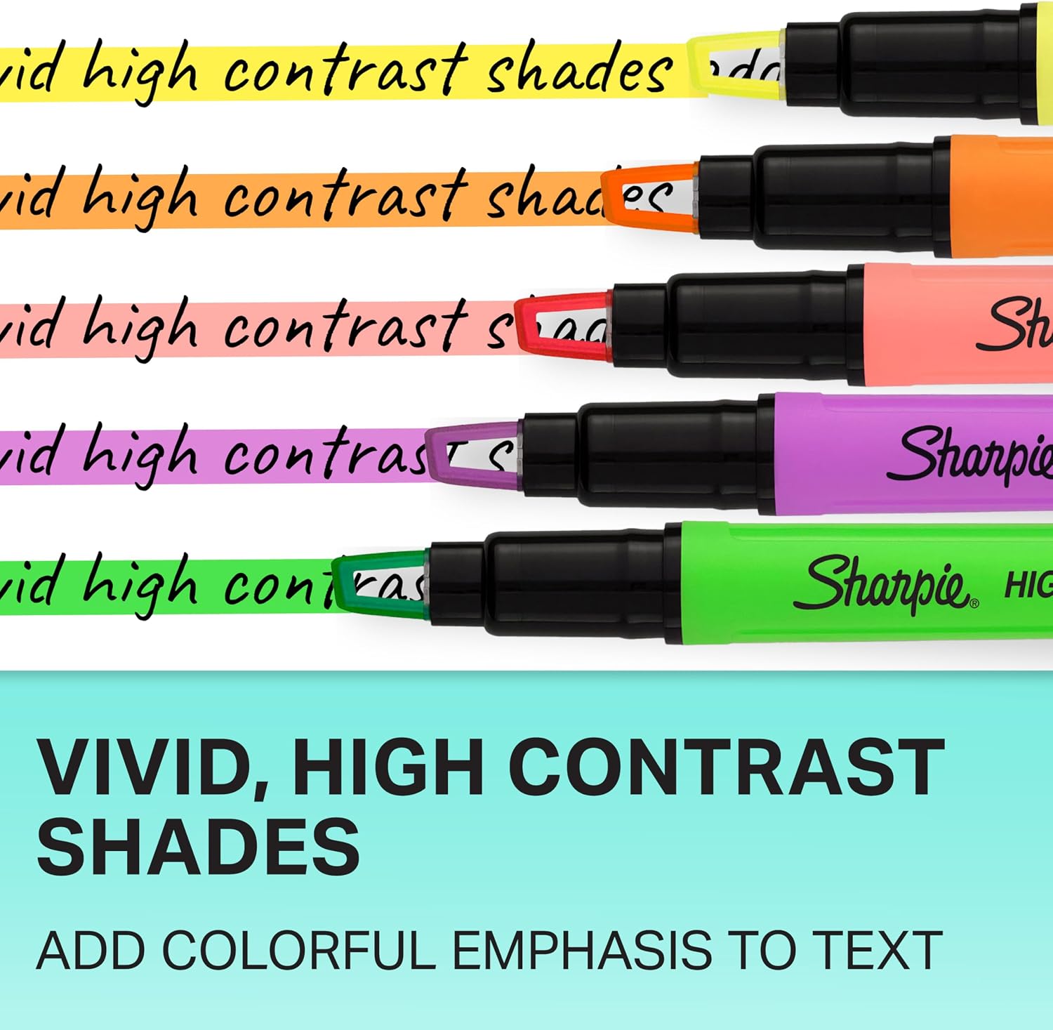 Detalle de Sharpie Clear View Highlighter Sticks, 8-Pack with Chisel Tip