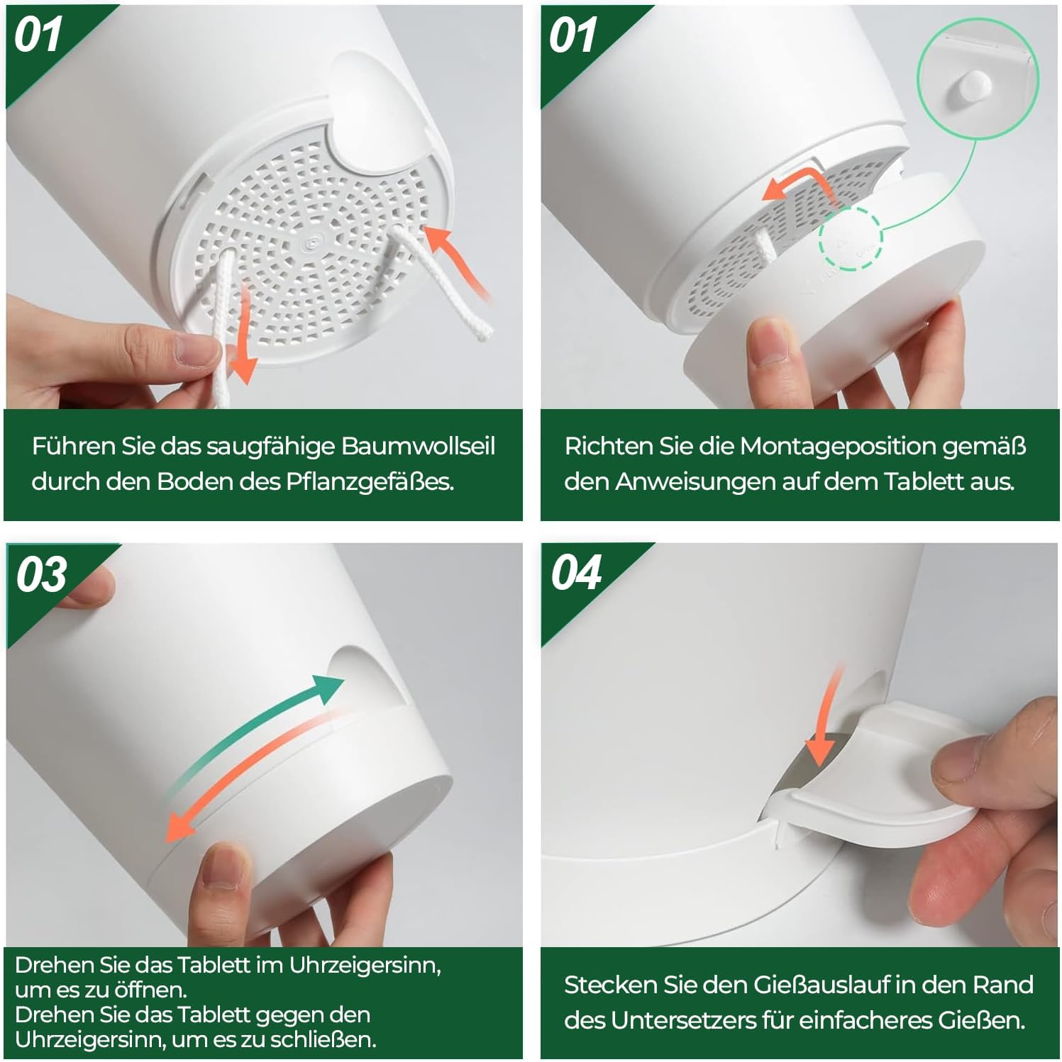 Thumbnail 6 de T4U Vasi per Piante Autoirriganti 16,5 cm – Set di 6 in Plastica Bianca (Esterno/Interno)