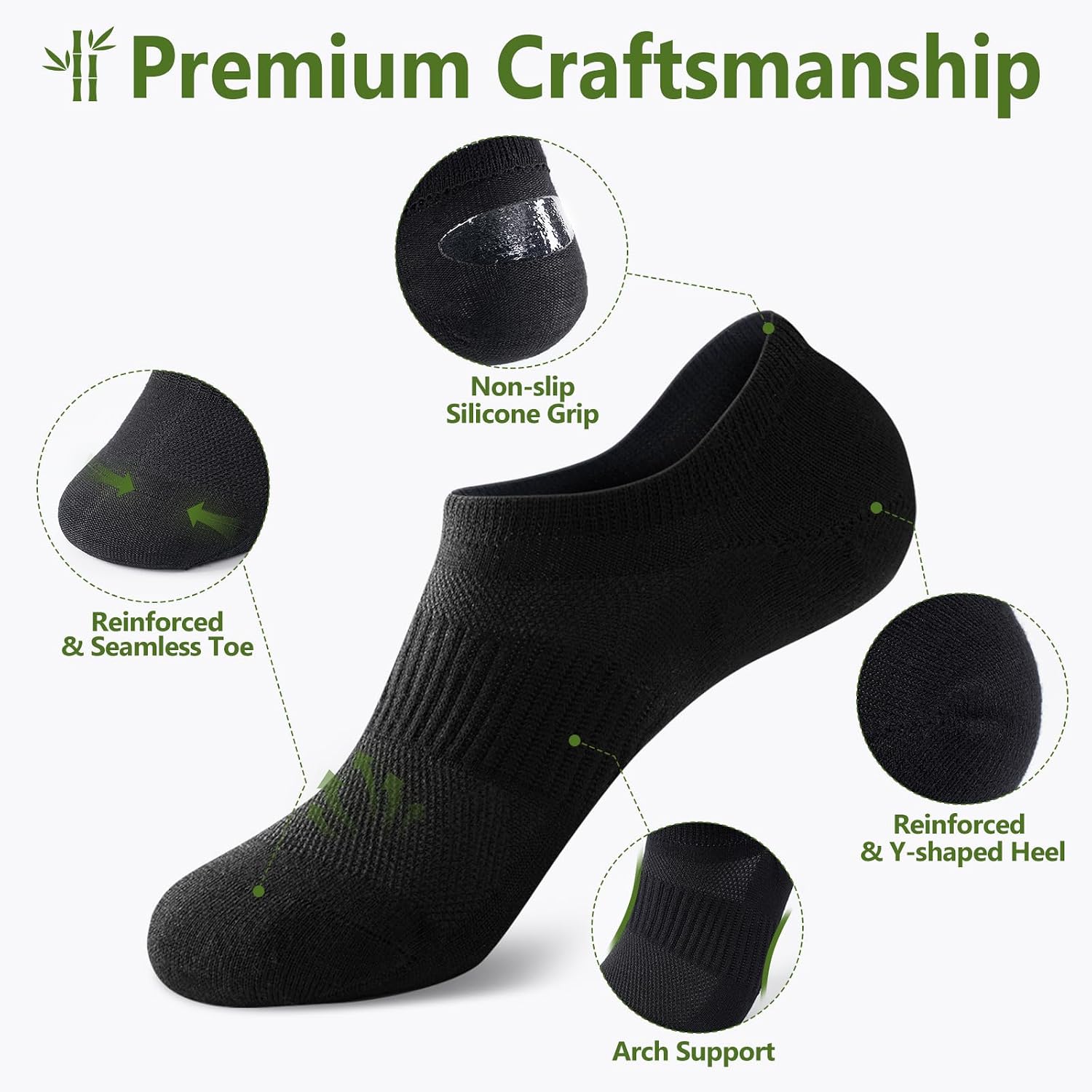 Thumbnail 4 de SockWaddles Bamboo No Show Trainer Socks – 5 Pairs (Unisex)