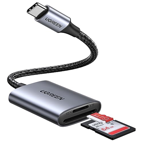 Detalle de UGREEN SD Card Reader USB C 170MB/s Dual-Slot Adapter (TF/SD) – High-Speed USB-C Card Reader
