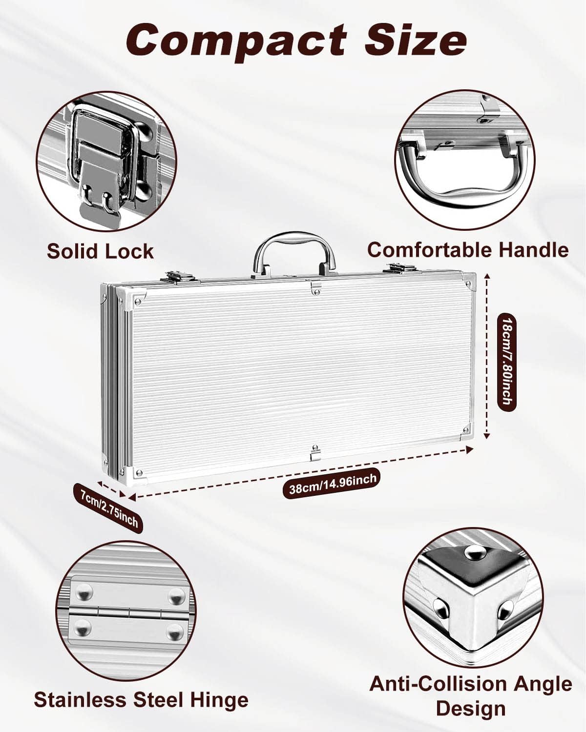 Thumbnail 5 de Trongle 26-piece BBQ Tools Set (Stainless Steel) with Heat-Resistant Handles, Case and Grill Mats