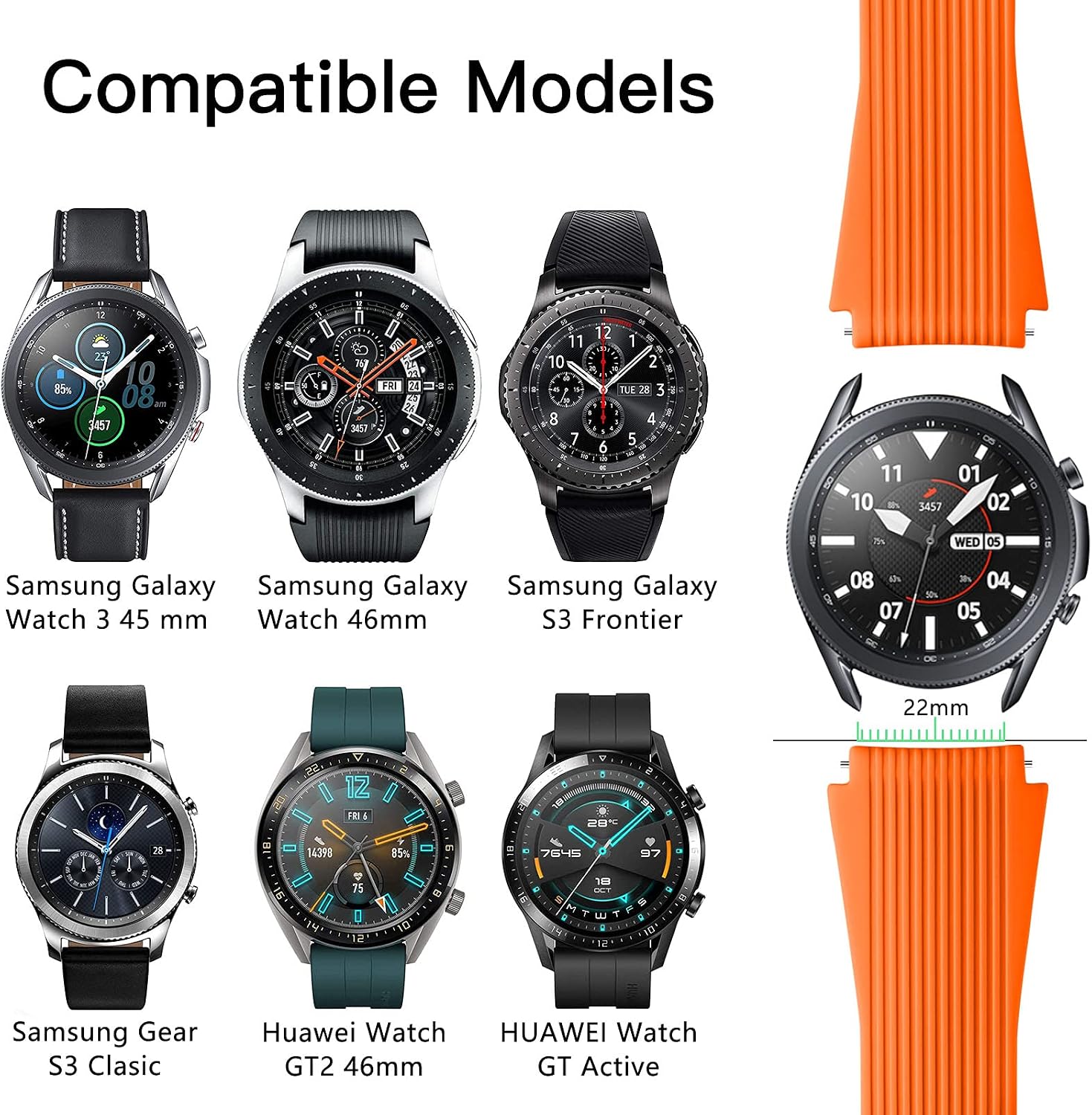 Thumbnail 4 de Mastten 22mm Silicone Strap 22mm