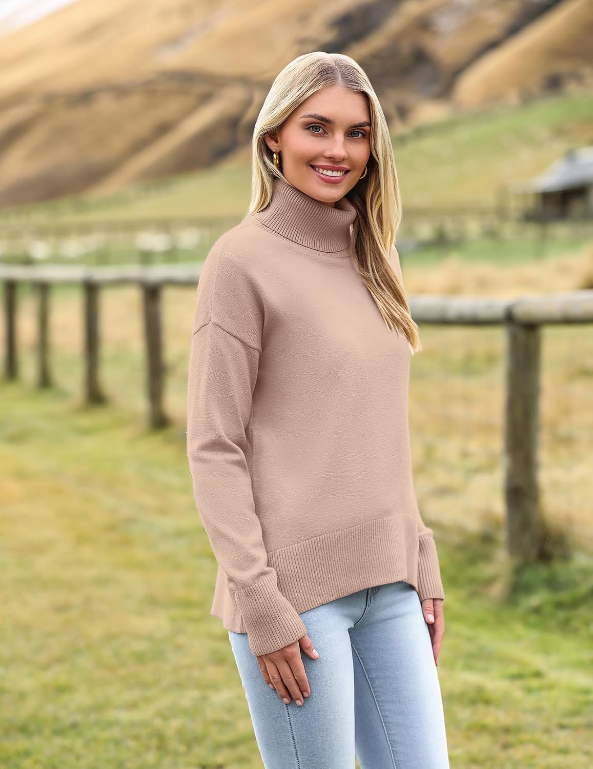 Detalle de Zeagoo Jersey Cuello Alto Mujer cálido