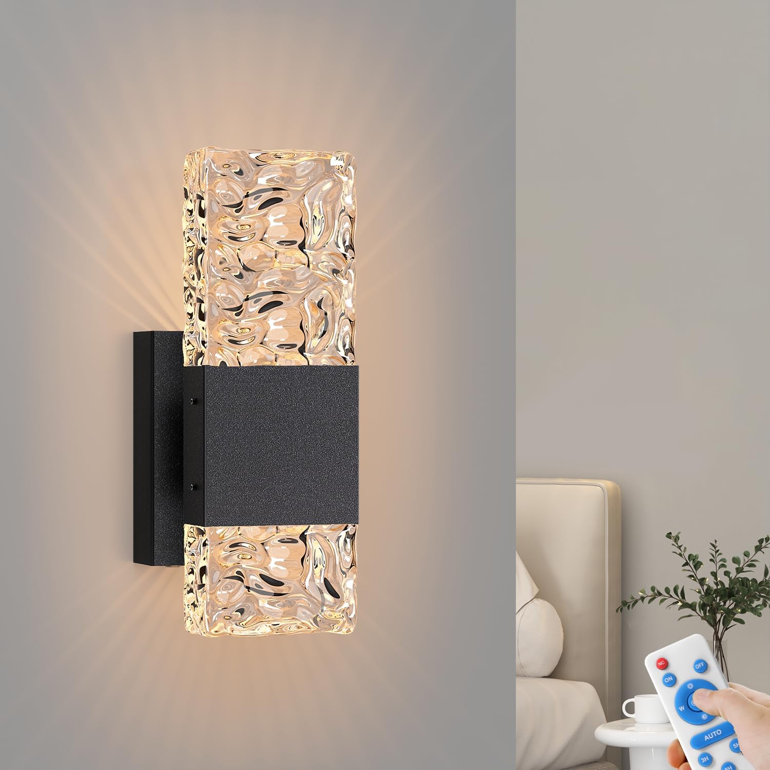 Detalle de Camuucci rechargeable wall sconce, 9.3-inch
