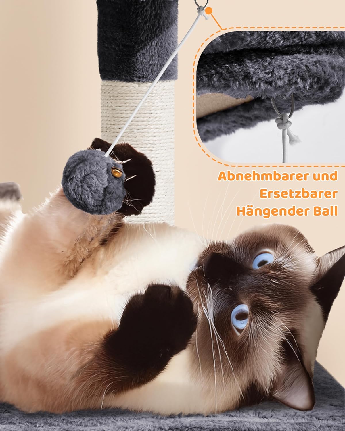 Detalle 2 de Kratzbaum 159 cm von Yaheetech Katzen