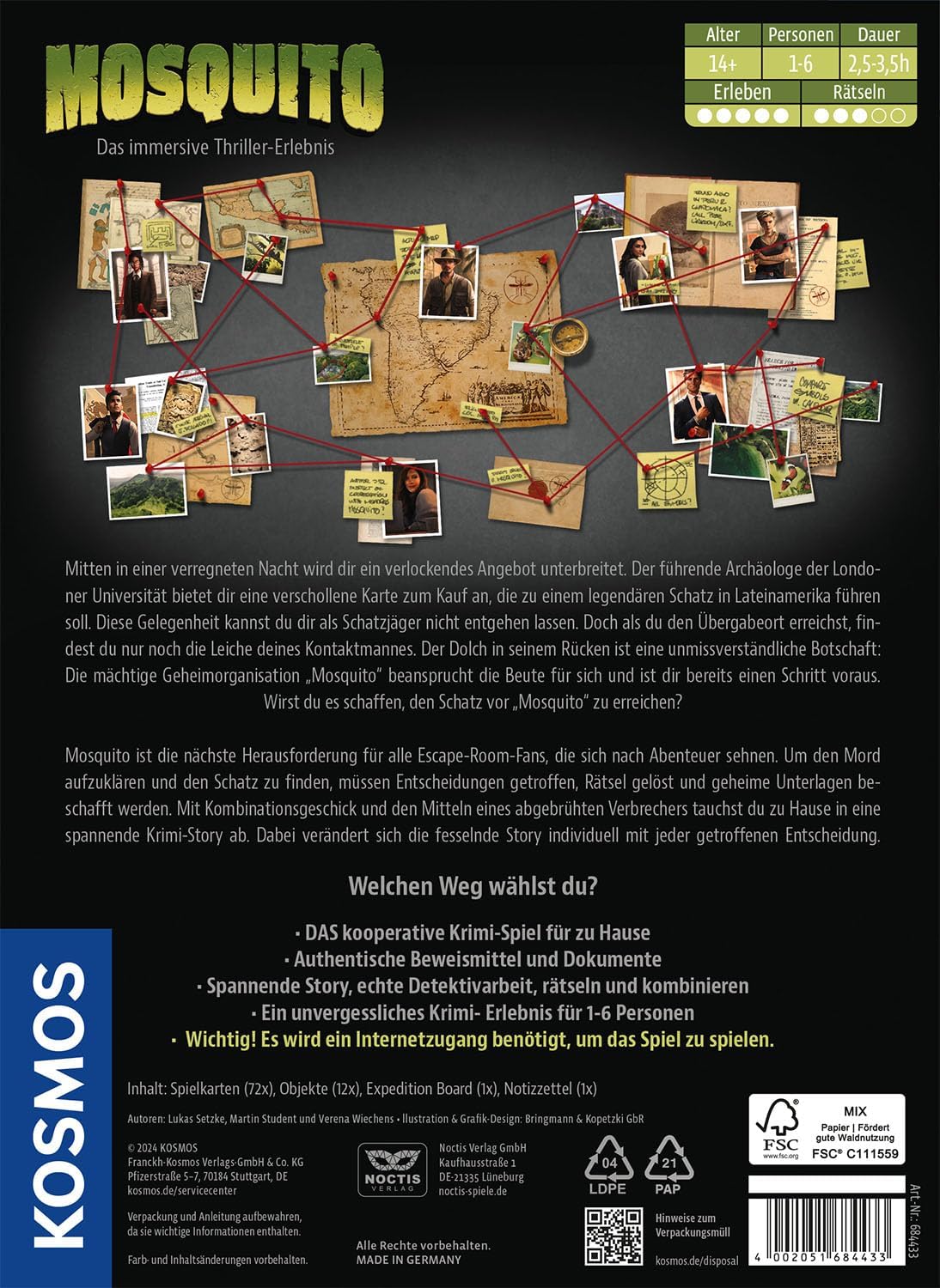 Detalle 2 de KOSMOS 684433 Masters of Crime: Mosquito — Krimispiel für 1–6 Spieler 🎲