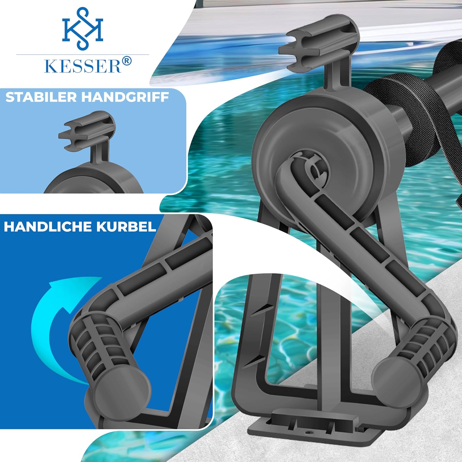 Thumbnail 1 de KESSER® Pool Aufroller Premium Aufrollsystem 1,05m – 6,15 m für Solarplane