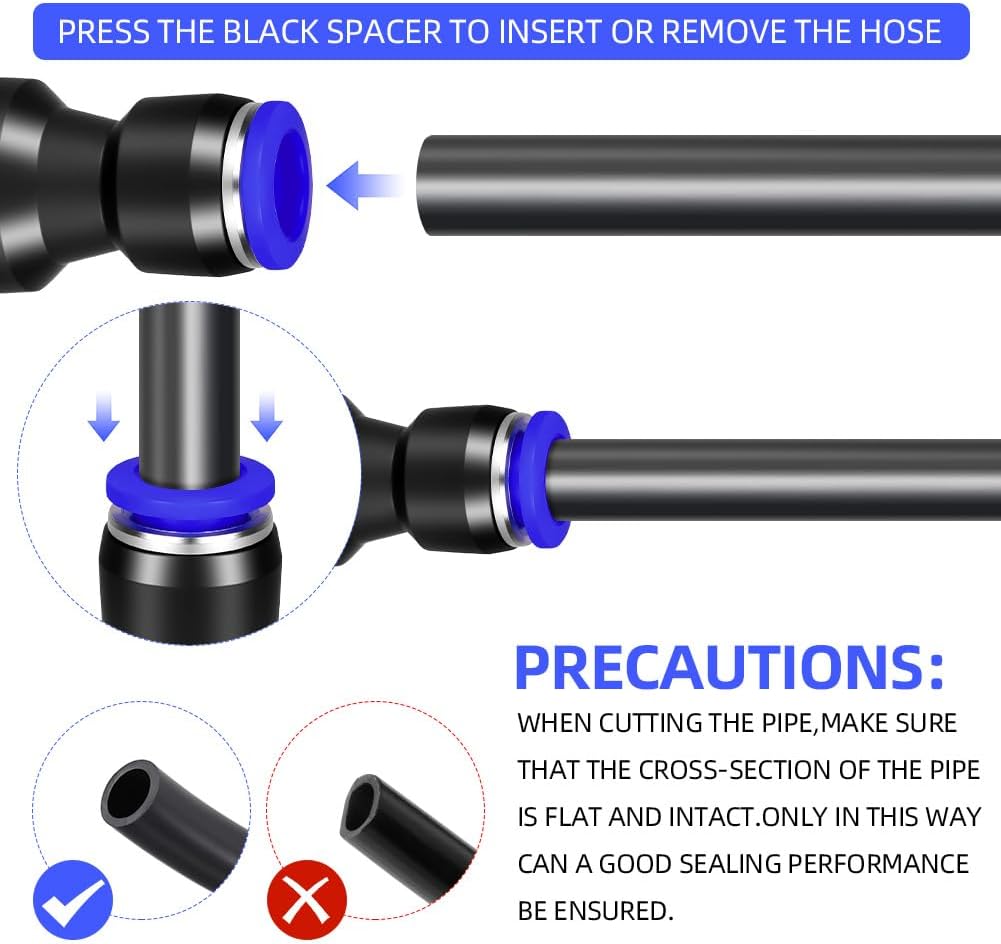 Detalle de AOOWU 5023225 Pneumatic Push-in Reducer Kit, 6–8 mm, 12 Pieces