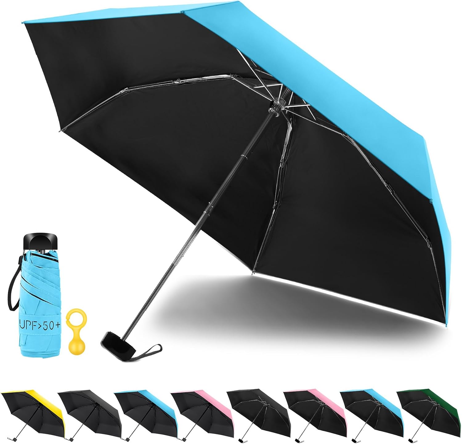 Detalle de Vicloon Mini Ombrello Portatile Pieghevole antivento e con protezione UV (176 g)