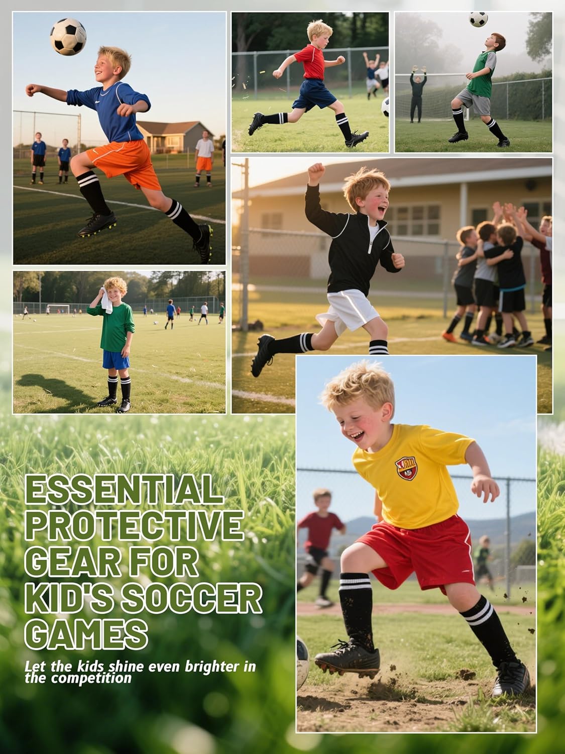 Thumbnail 6 de Hryrbay Kids Soccer Shin Guards (Toddler Shin Pads) with Sleeves and Socks