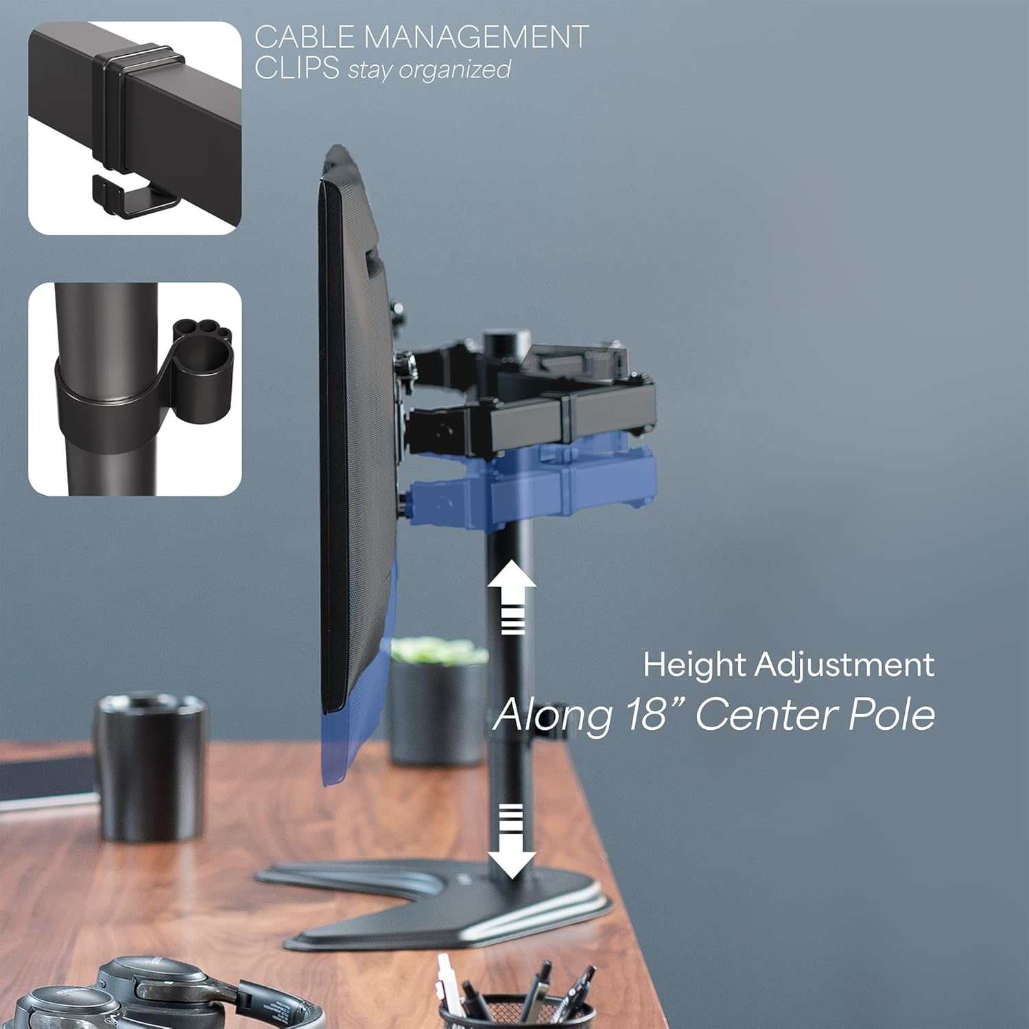 Thumbnail 5 de VIVO STAND-V002F Dual Monitor Desk Stand for 2 Screens