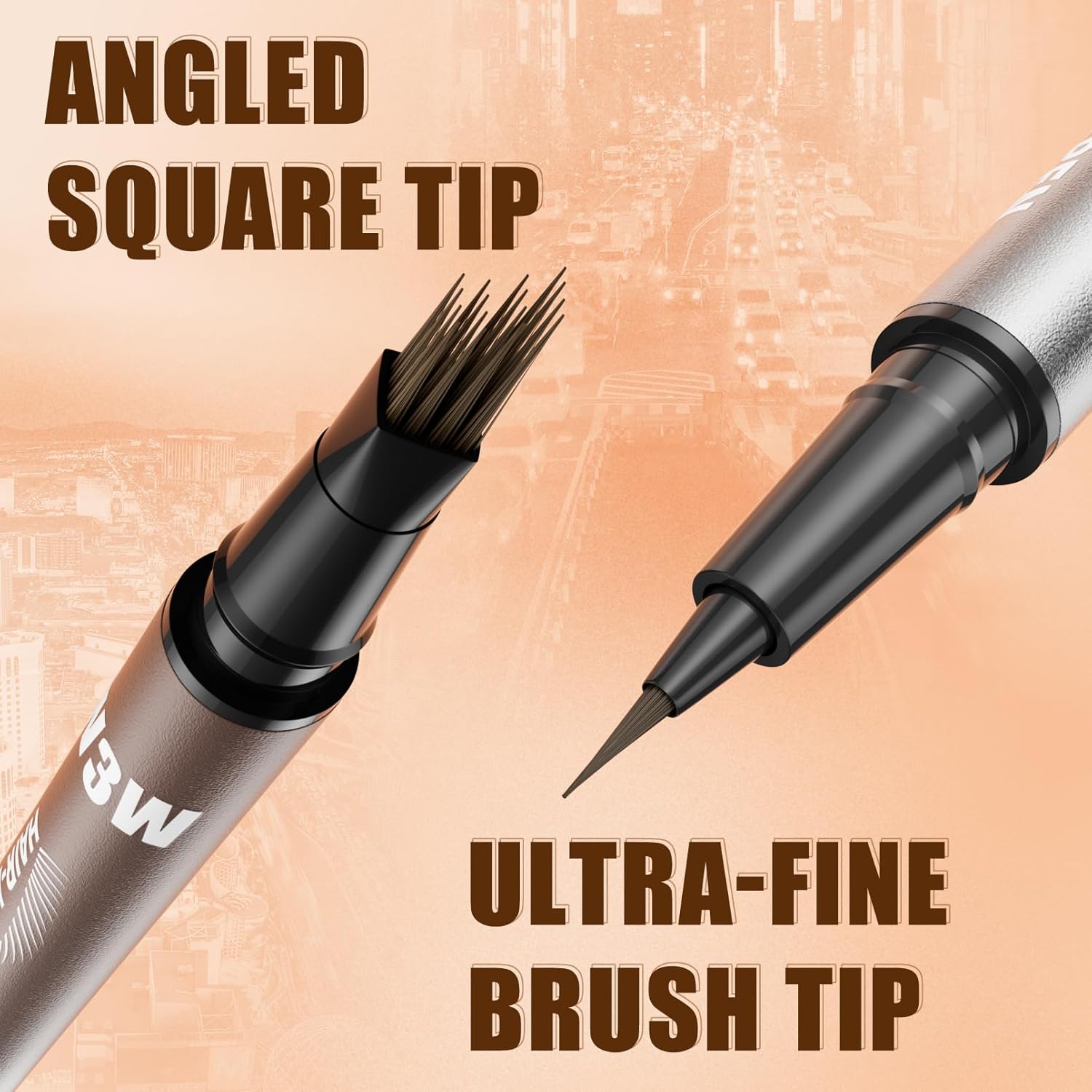 Detalle 2 de W3W 4D Augenbrauenstift wasserfest (Augenbrauenstift 2-in-1) – 4D Angled Square + Ultra-Fine, 03 Dark Brown