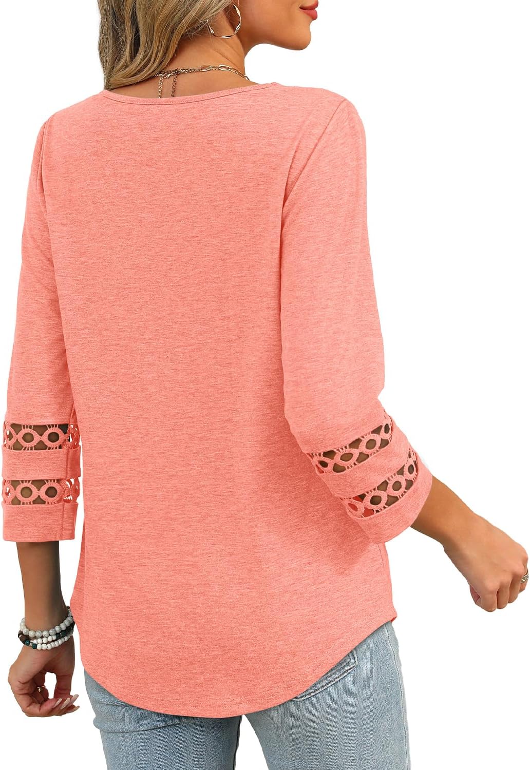 Thumbnail 3 de Aokosor Womens 3/4 Sleeve V-Neck Blouse – Loose Casual Fit