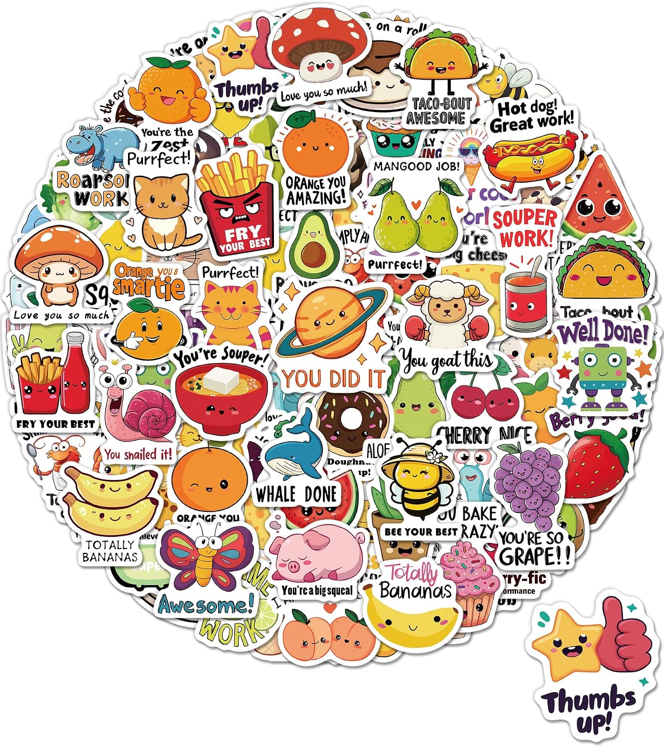 Detalle de pcnearty cute stickers Kids’ Vinyl Stickers, 200-Piece Waterproof Pack