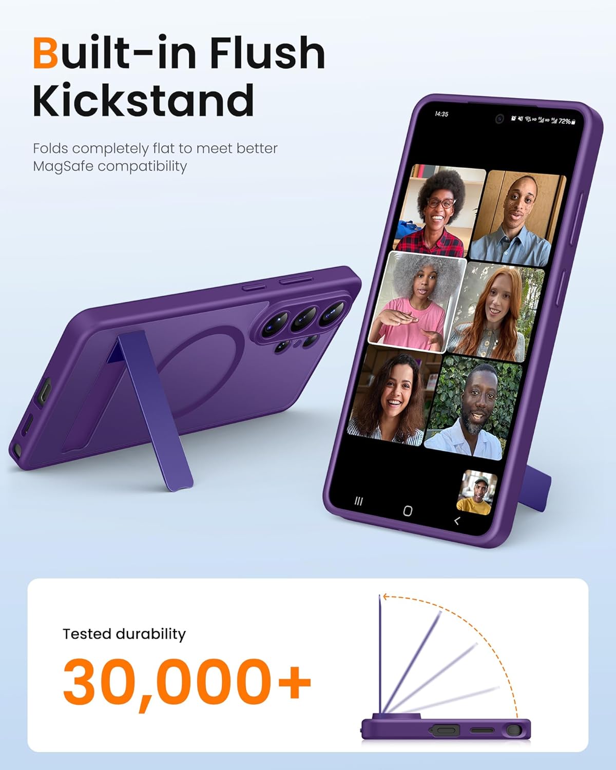 Thumbnail 4 de BXYJY Samsung Galaxy S26 Ultra Case with MagSafe, Built-in Kickstand, and Dual Privacy Screen Protectors (Dark Purple)