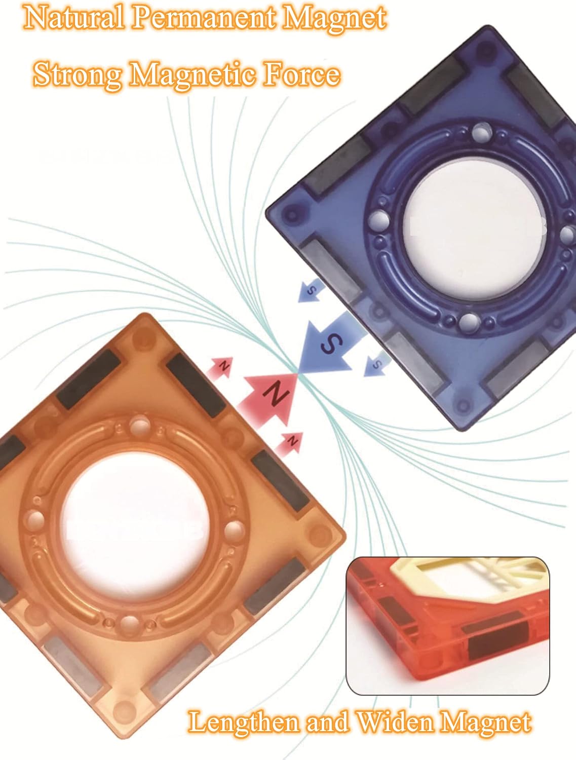 Detalle de BINZKBB 110PC Magnetic Tiles Glow Set