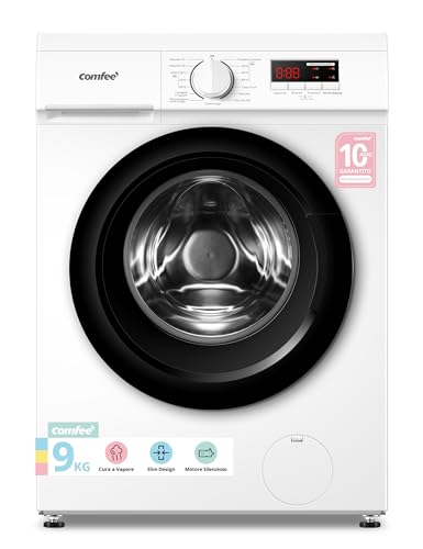 Detalle de COMFEE' Lavatrice Slim 9 kg – Motore BLDC silenzioso, classe A ed eliminazione batteri con Steam Wash
