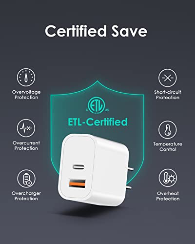 Thumbnail 4 de CXX 4-Pack 20W USB-C Charger Block: Dual-Port Fast Charging for Travel