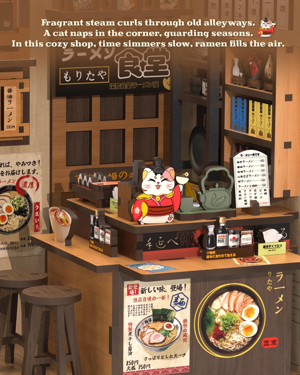 Detalle de CUTEBEE Book Nook Kit – DIY Japanese miniature dollhouse with LED bookshelf decor (Morita-Ya)