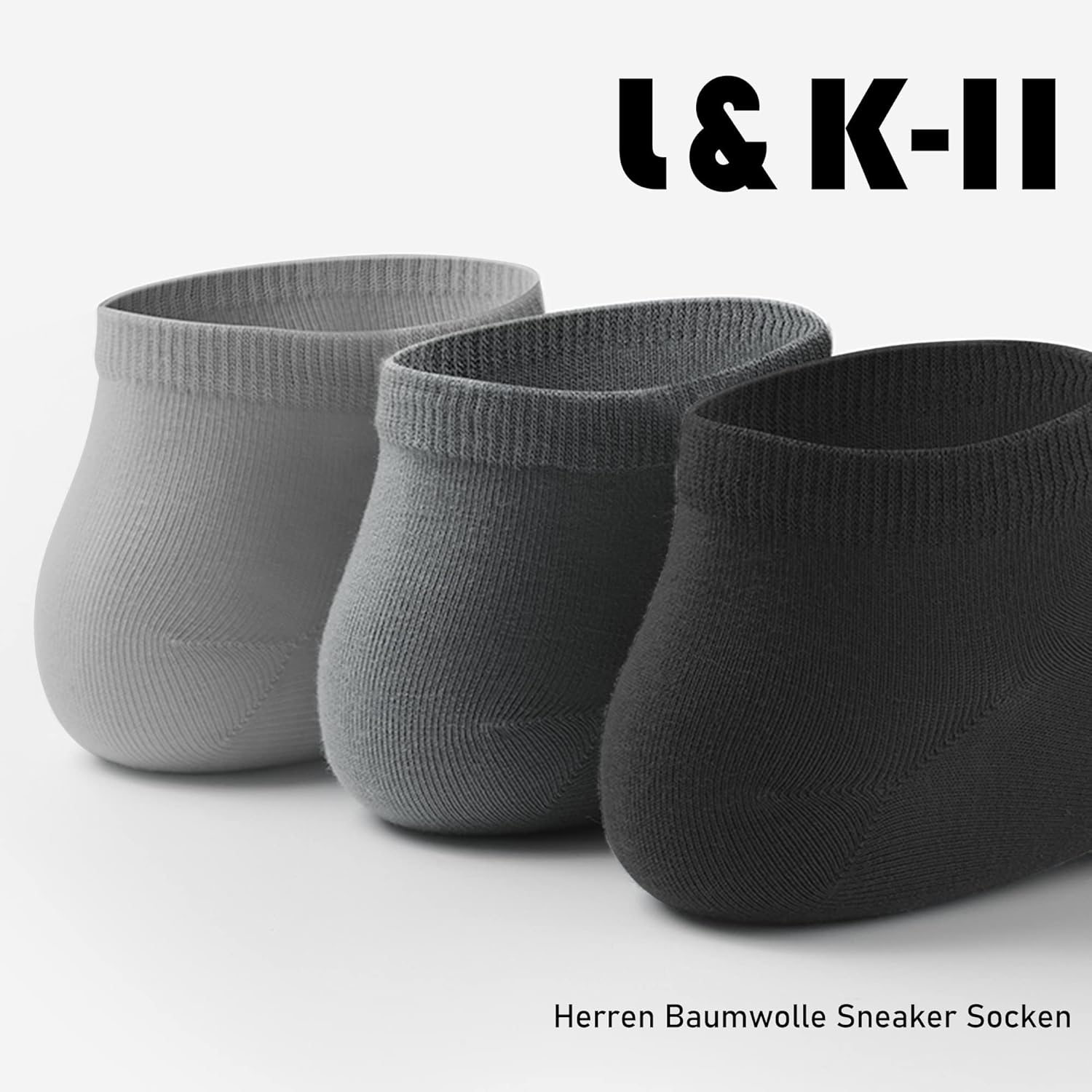 Thumbnail 5 de Lot de 12/24 paires de chaussettes femme basses L&K-II en coton (socquettes) respirantes noir/blanc/gris