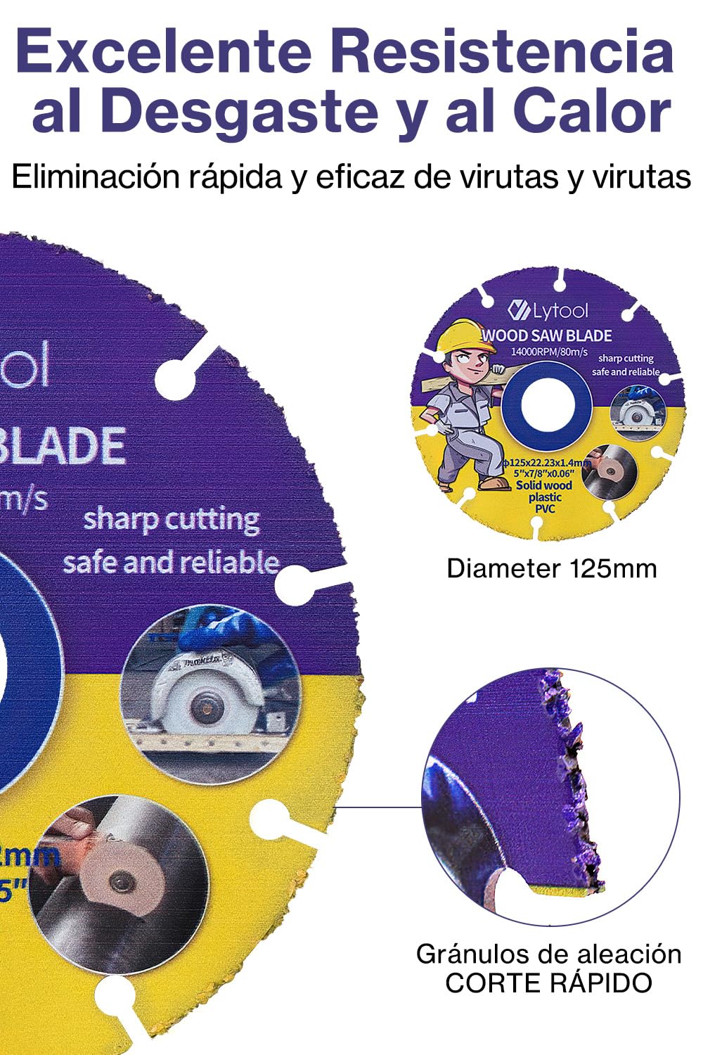 Detalle 2 de Lytool 125mm Disco de corte Expert Carbide para madera