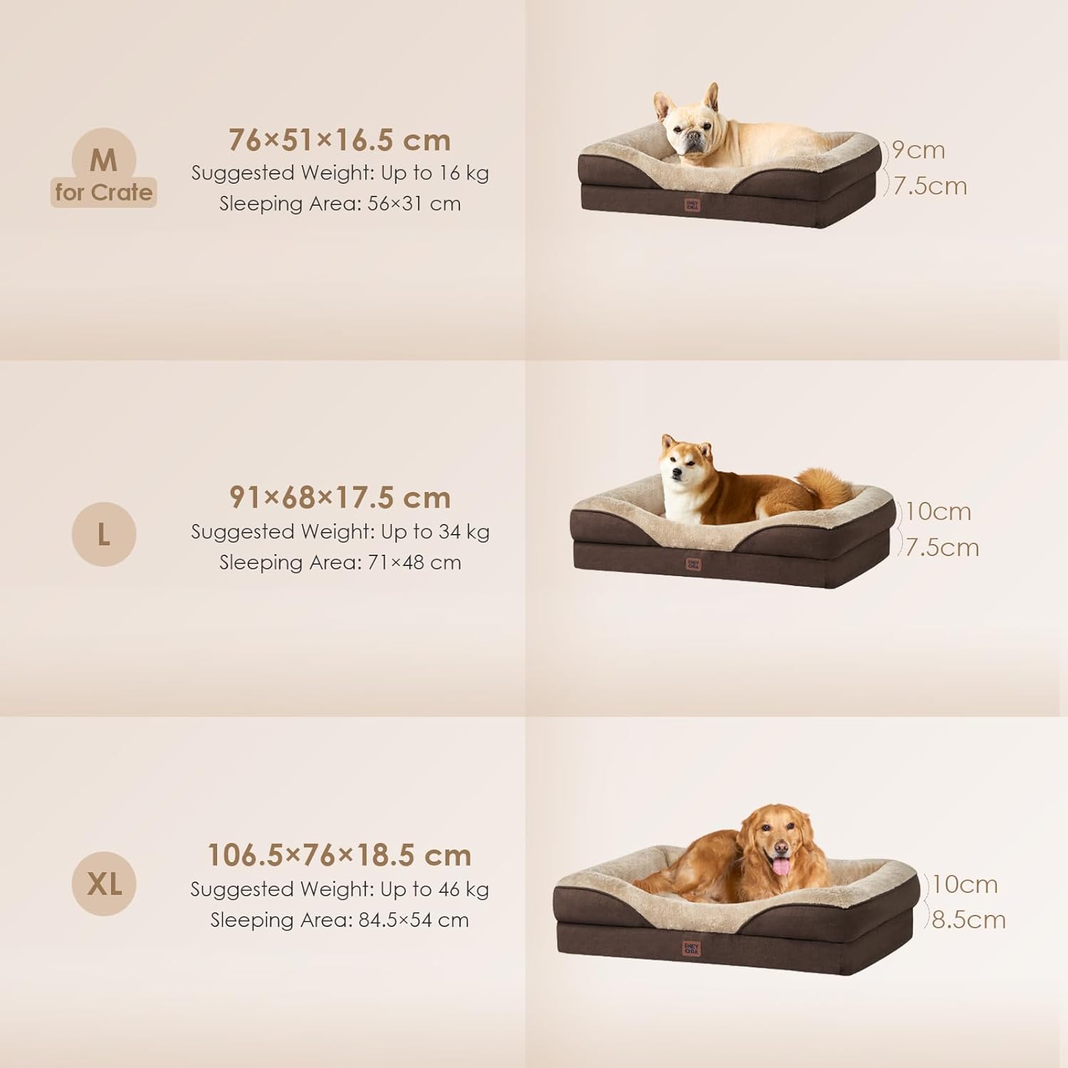 Thumbnail 4 de EHEYCIGA Orthopädisches Hundebett Groß 106.5x76 cm