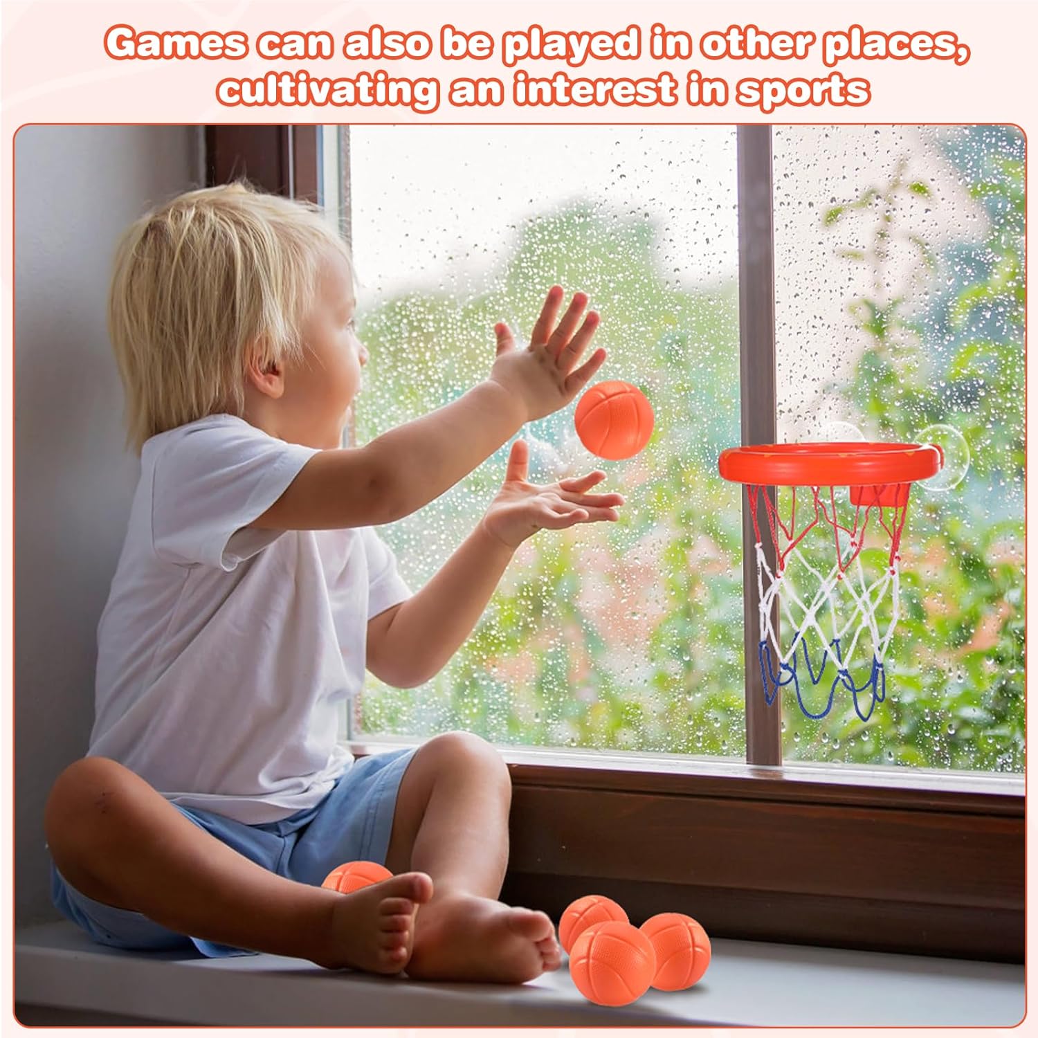 Thumbnail 4 de Baby Badewannenspielzeug 5 Bälle Basketballkorb