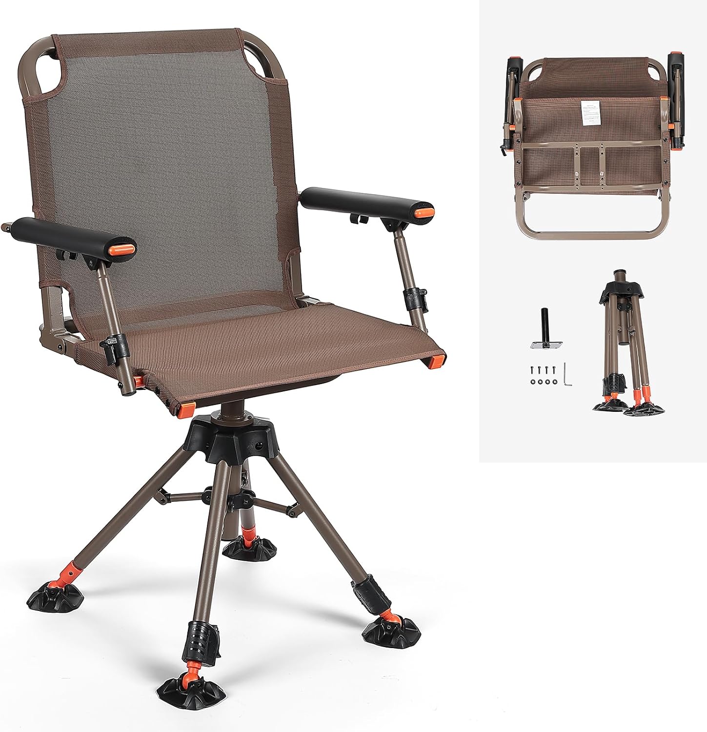 Thumbnail 6 de KEMIMOTO B1702-00401BR Hunting Blind Chair, 360° Swivel, Adjustable Height