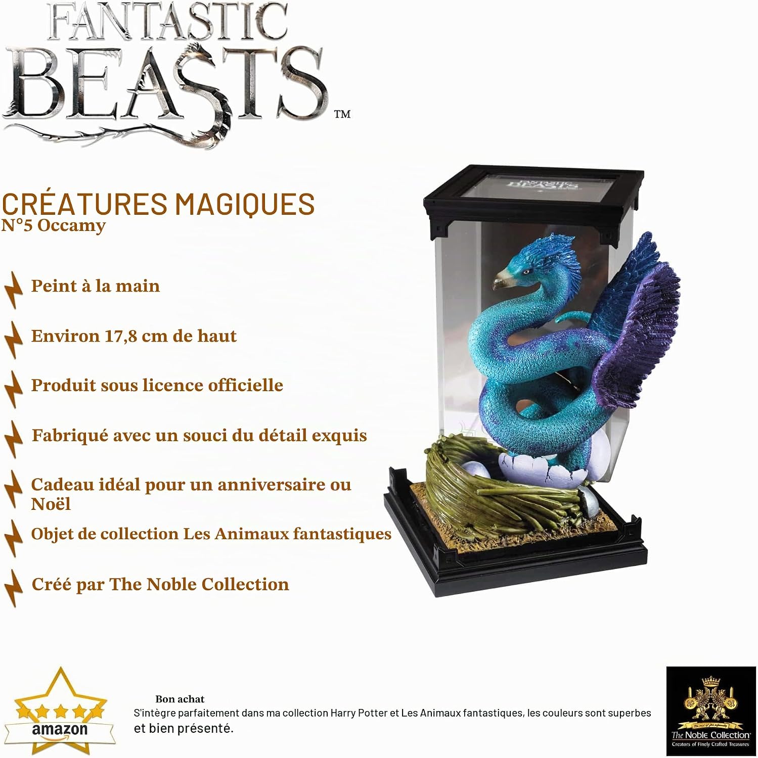 Detalle de The Noble Collection Magical Creatures Occamy-figuur, handbeschilderd diorama