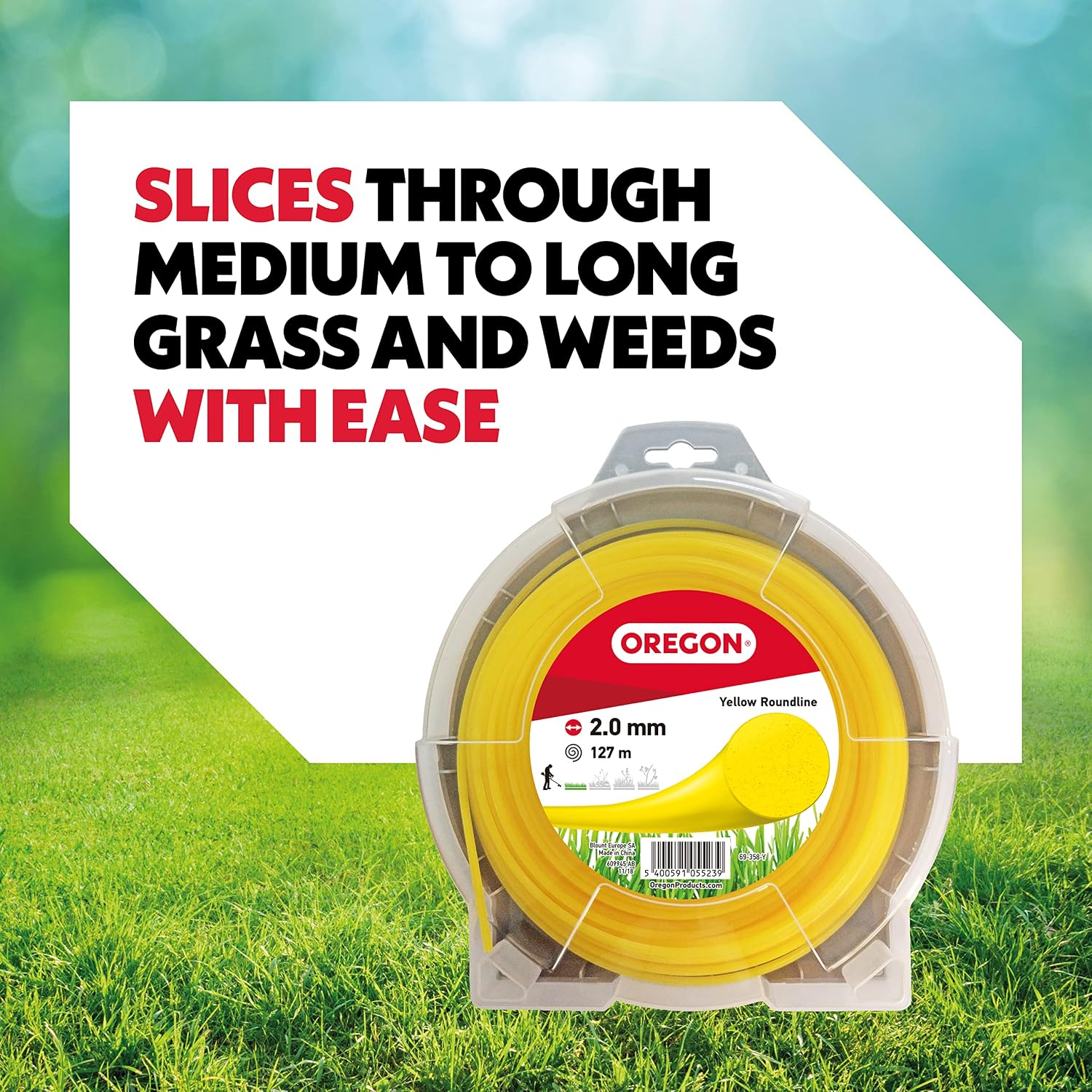 Thumbnail 4 de Oregon Yellow Round 2mm Strimmer Line (2.0mm x 127m) for thick weeds & long grass