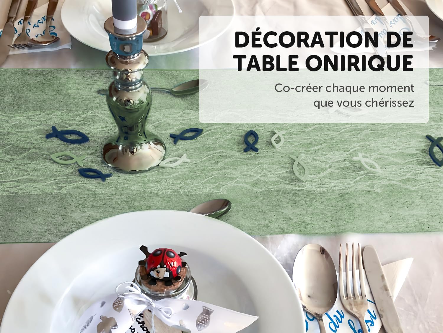 Thumbnail 4 de aboveBed Chemin de Table Vert Eucalyptus 30 cm đ