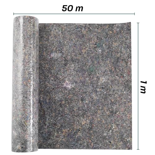 Detalle de Hinrichs Malervlies 50 m × 1 m, 180 g/m² – rutschhemmendes Abdeckvlies für Boden, Treppen und Möbel