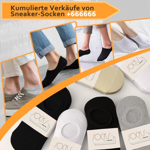 Detalle de Falechay Sneaker-Socken Damen/Herren 8 Paar Füßlinge – unsichtbar, rutschfest, atmungsaktiv
