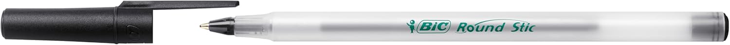 Thumbnail 2 de BIC Round Stic ECOlutions Stylos-Bille Pointe Moyenne 1,0 mm – Noir, boîte de 60
