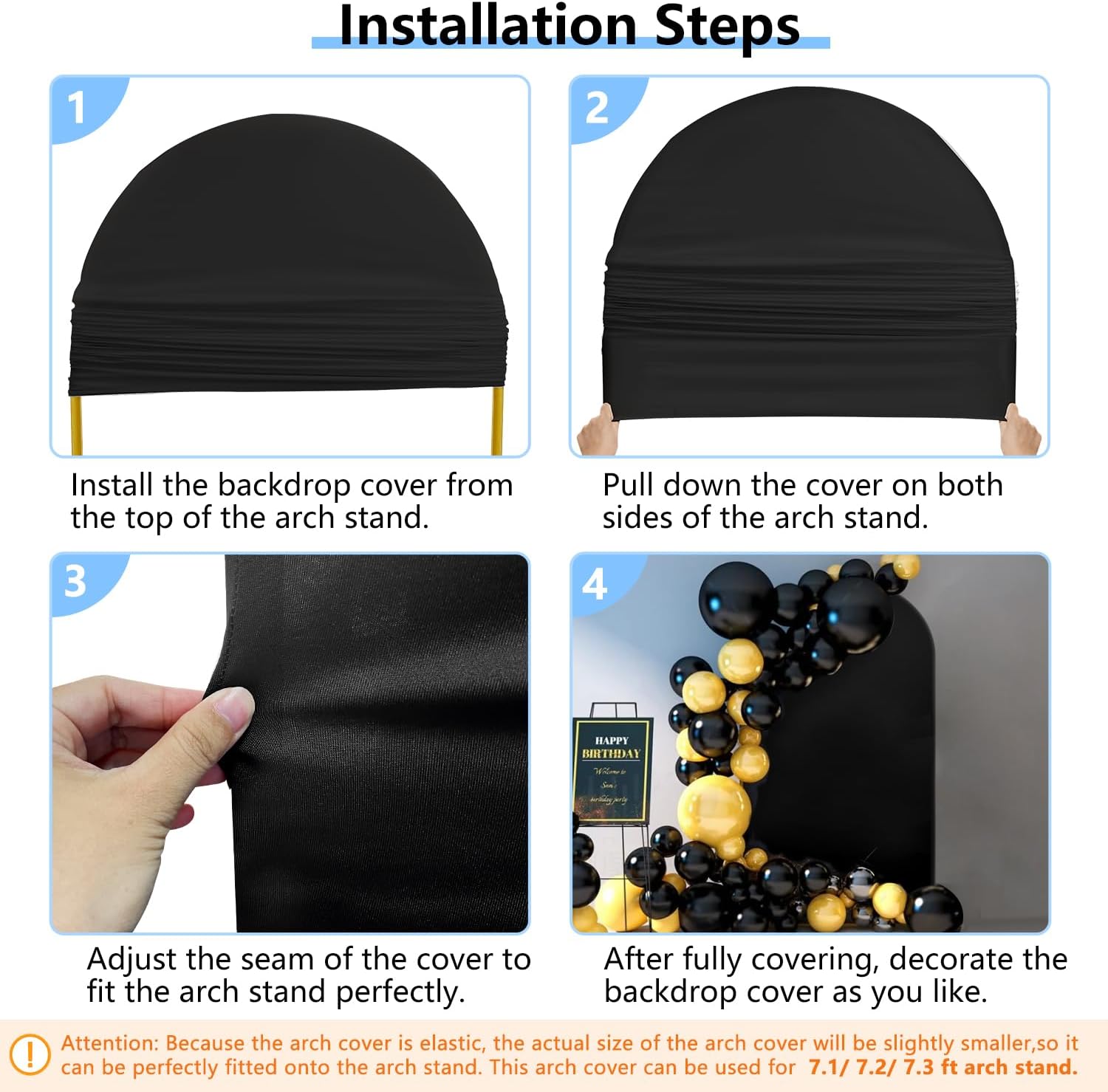 Thumbnail 5 de HEMMOTOP 7.2 ft Arch Backdrop Cover