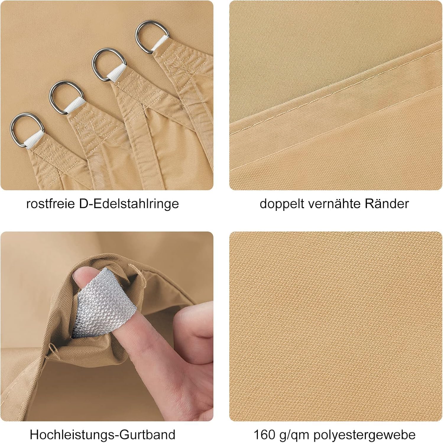 Thumbnail 5 de HAIKUS tenda a vela ombreggiante impermeabile sabbia 3x4 m (protezione UV 98%)