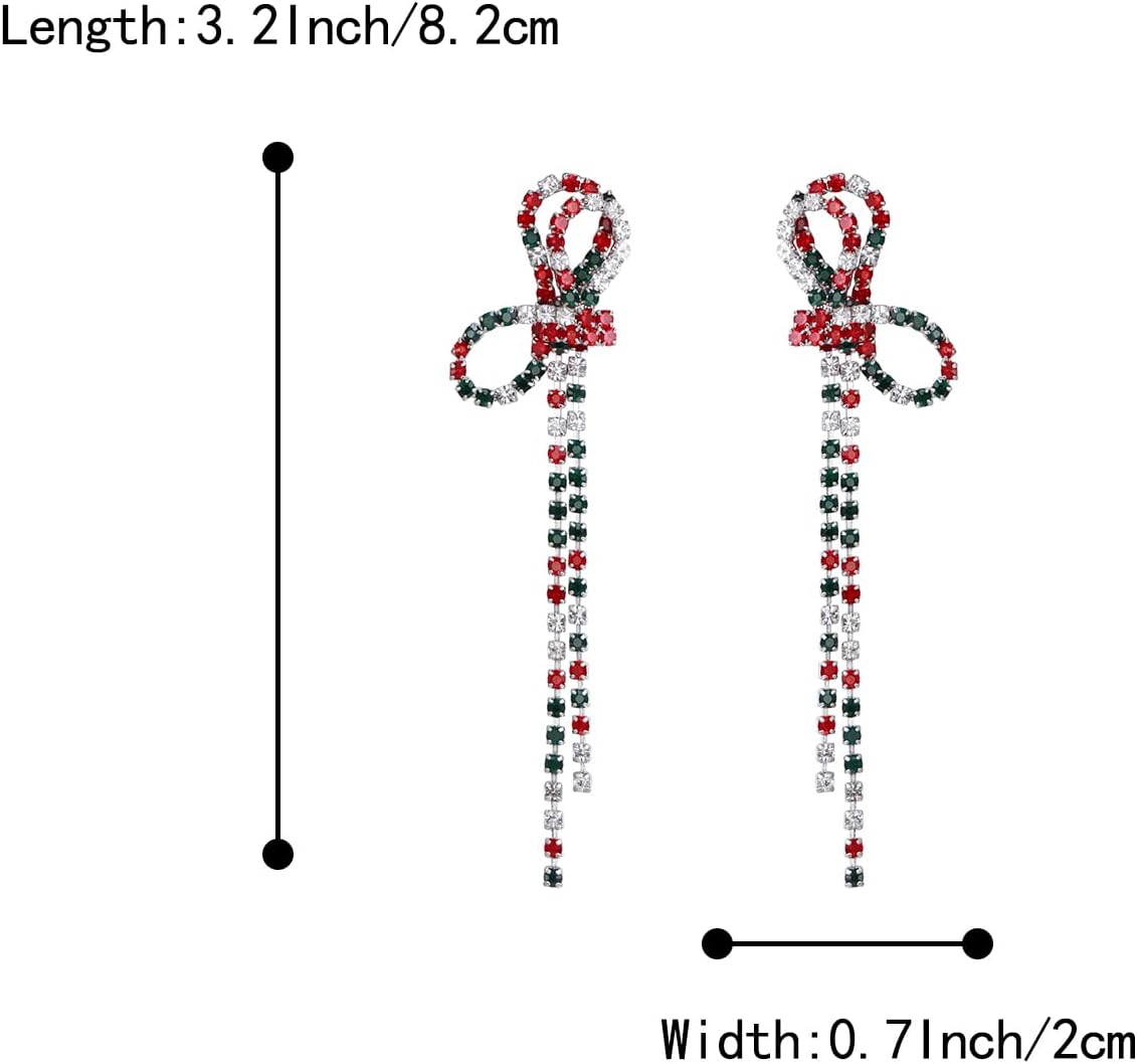 Thumbnail 4 de Clearine Fashion Tassel Bow Earrings 3.2in