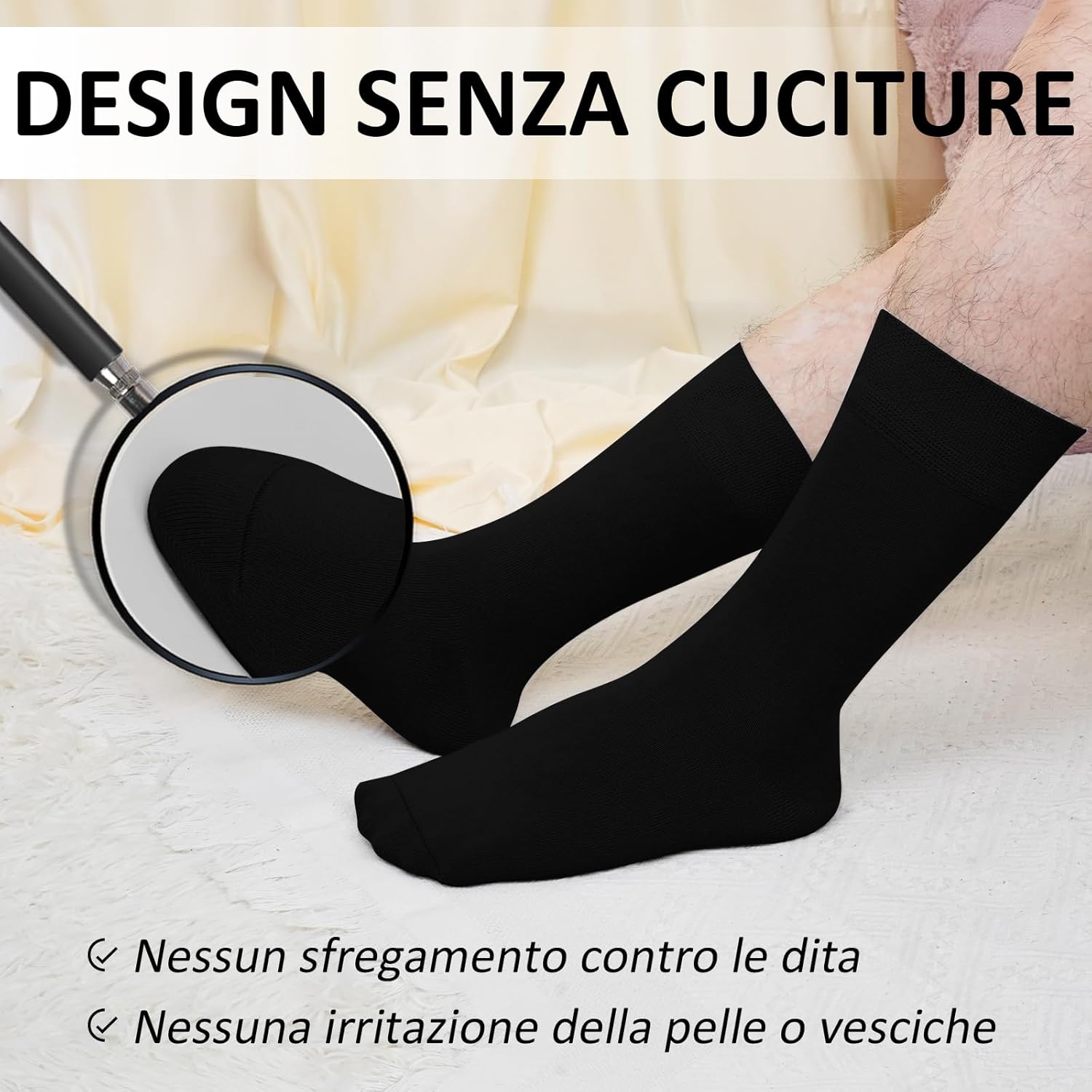 Thumbnail 4 de LOFIR Calze in bambù senza cuciture Uomo Donna antibatteriche traspiranti (4 paia) taglia 35-50