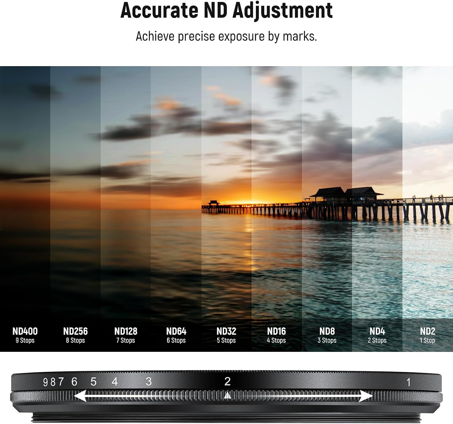 Thumbnail 2 de NEEWER 72mm Variabler ND Filter ND2-400 (1–9 Stop) mit Reinigungssets – Flexible Belichtungssteuerung für 72mm Objektive
