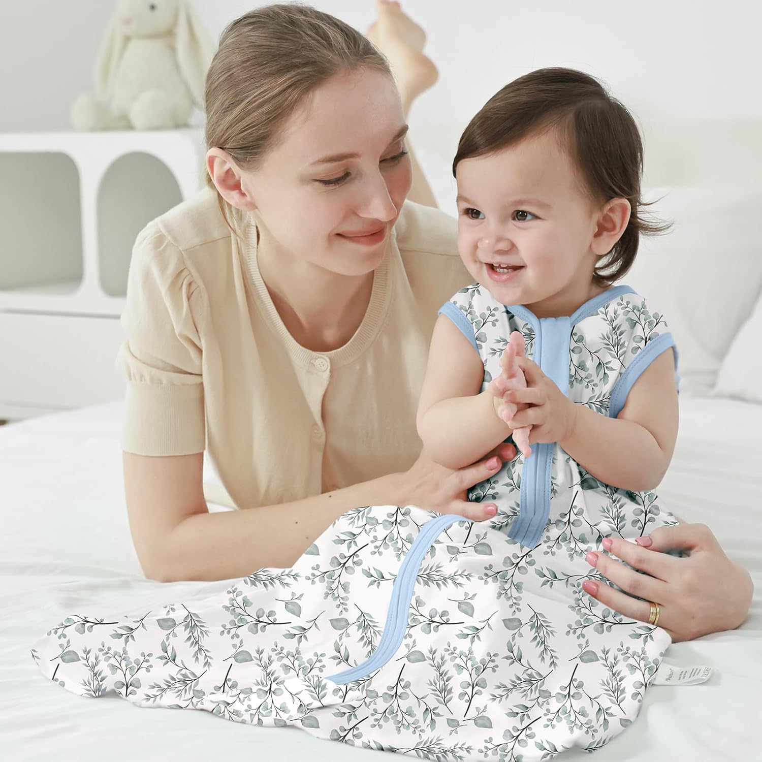 Detalle de Mosebears Sleeping Bag Baby Summer (3 Pack, Blue, Size S) – 0.5 Tog, 100% Cotton